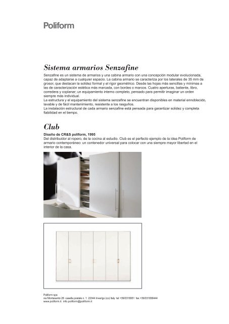 Sistema armarios Senzafine Club - Poliform