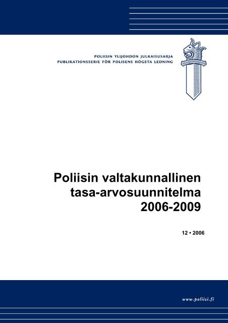 Poliisin valtakunnallinen tasa-arvosuunnitelma 2006-2009