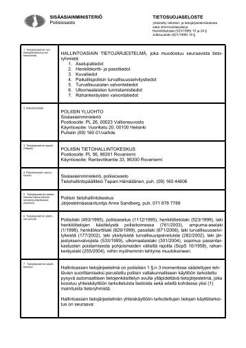 Hallintoasiain tietojärjestelmä - Poliisi