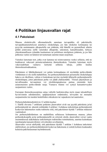 Selvitys ulkomaalaislain perheenyhdistämissäännösten ... - Poliisi