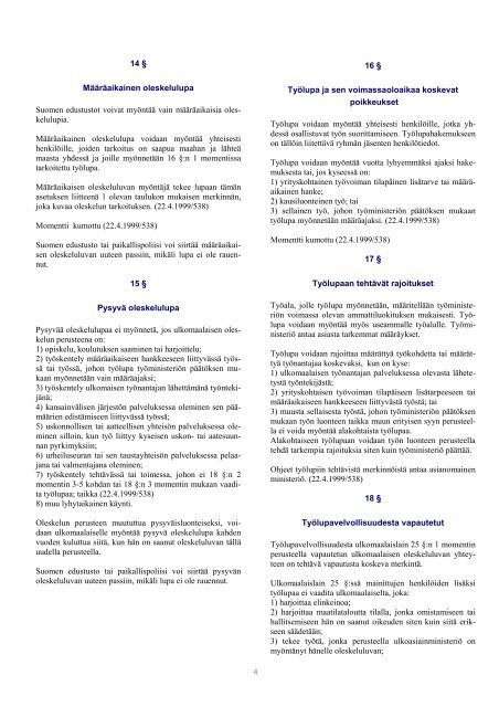 Ulkomaalaislakityöryhmän mietintö 2001 - Poliisi