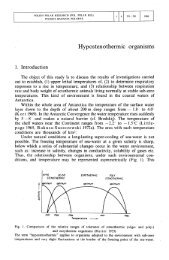 Hypostenothermic organisms - Polish Polar Research