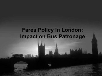 Fares Policy In London: Impact on Bus Patronage