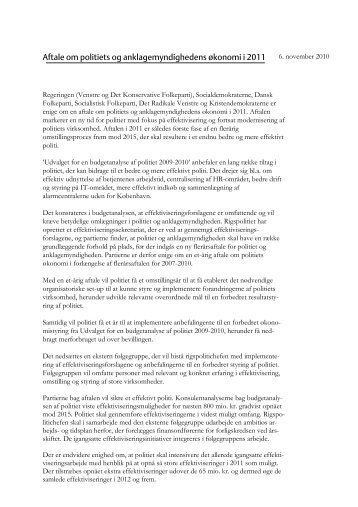 Aftale om politiets og anklagemyndighedens Ã¸konomi i 2011 6 ...