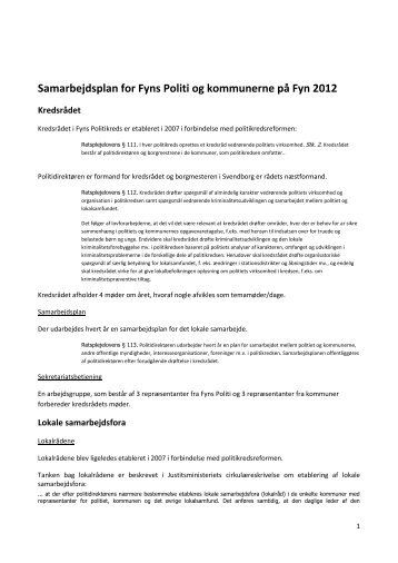 Samarbejdsplan for Fyns Politi og kommunerne pÃ¥ Fyn 2012
