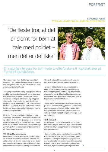De fleste tror, at det er slemt for bÃ¸rn at tale med politiet ... - Politiets