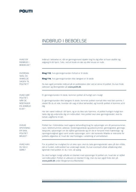 Servicedeklaration "Indbrud i beboelse" (.pdf) - Politiets