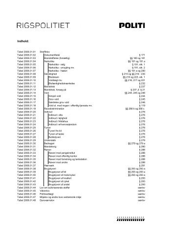 Her kan du se den nyeste kvartalsstatistik (pdf) - Politiets