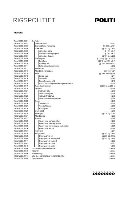 Her kan du se den nyeste kvartalsstatistik (pdf) - Politiets