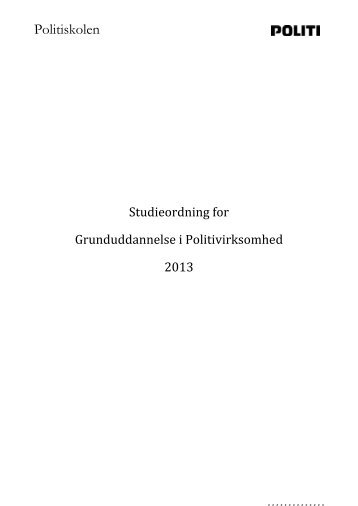 Studieordning 2013 - Bliv Politibetjent