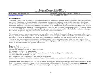 Spring 2011 POLS 777 Syllabus [PDF] - Department of Political ...