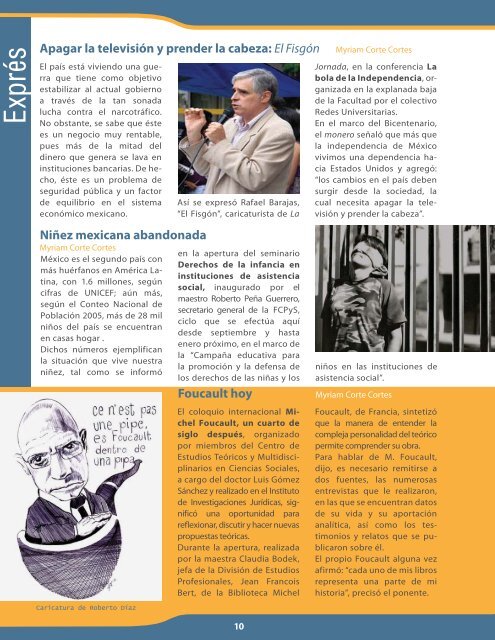 Gaceta 237, noviembre, 10 nov.indd - Facultad de Ciencias Políticas ...