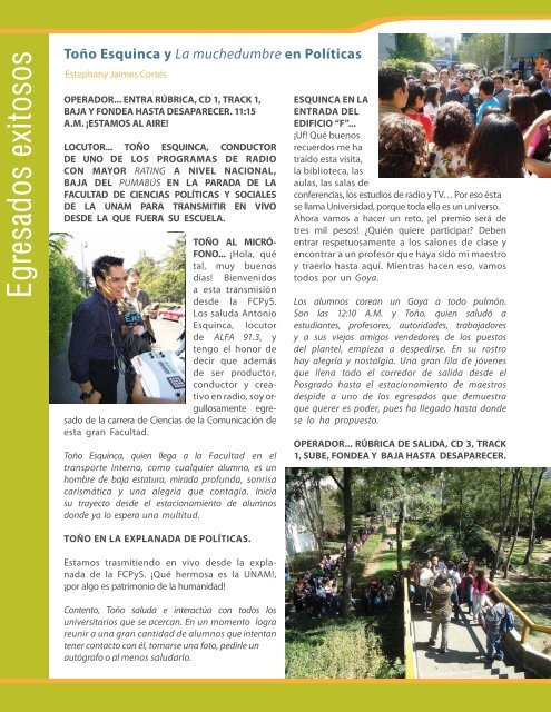 Gaceta 237, noviembre, 10 nov.indd - Facultad de Ciencias Políticas ...