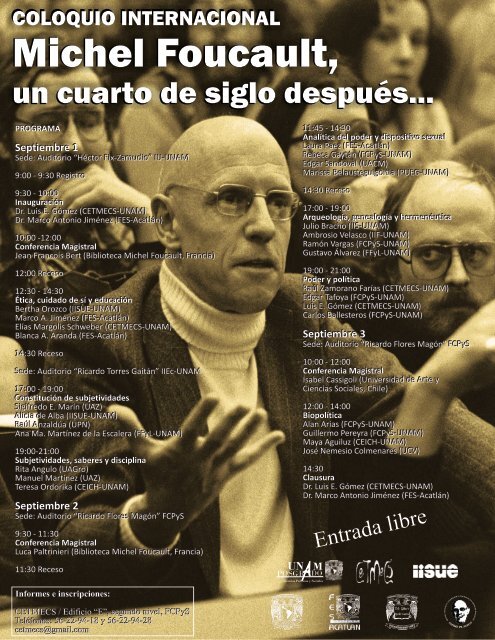 Cartel Foucault - Facultad de Ciencias Políticas y Sociales