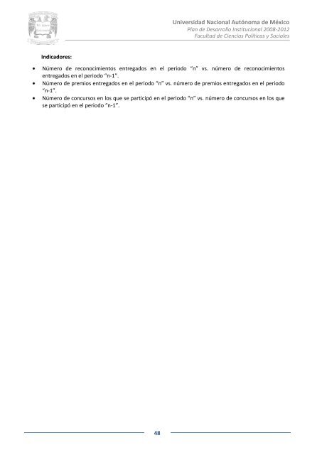 Plan de Desarrollo Institucional 2008-2012 - Facultad de Ciencias ...