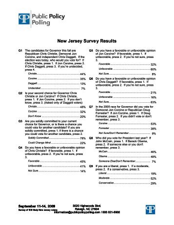 PPP poll - PolitickerNJ.com