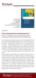 Chinas Afrikapolitik als Entwicklungsmotor? - Institut fÃ¼r Politische ...