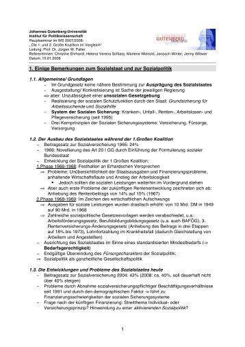 Handout Wirtschafts-, Arbeitsmarkt- und Rentenpolitik (15.01.08)