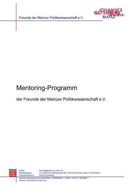 Infoflyer Mentoringprogramm (698 KB) - Institut fÃ¼r ...