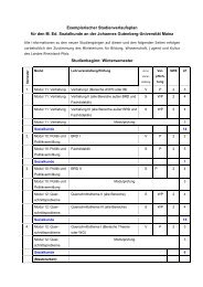 Studienverlaufsplan - Johannes Gutenberg-UniversitÃ¤t Mainz