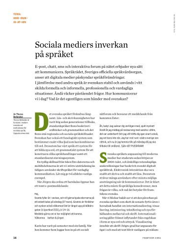 Sociala mediers inverkan pÃ¥ sprÃ¥ket - Politiken.se