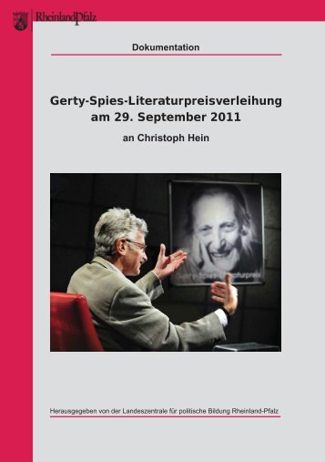 Die Dokumentation der Gerty-Spies-Preisverleihung 2011 liegt