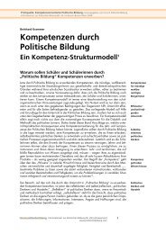 Kompetenzen durch Politische Bildung. Ein Kompetenz-Strukturmodell