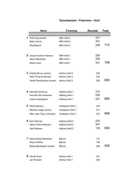 Dansk Politimesterskab Juni 2011. Skydning ArrangÃ¸r: Politiets ...