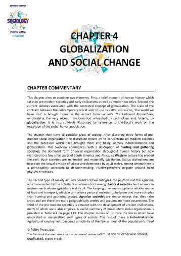 Chapter 4 - Globalization and Social Change - Polity