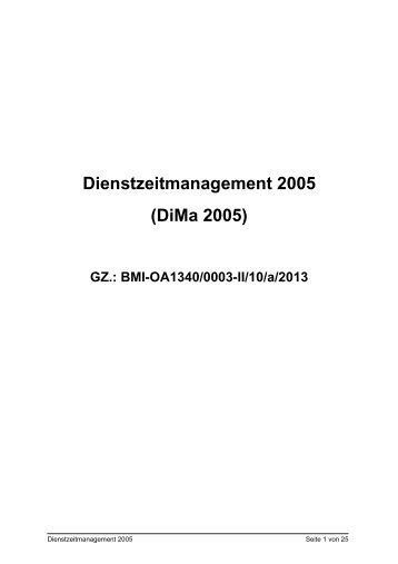 Dienstzeitmanagement 2005 (DiMa 2005) - FSG