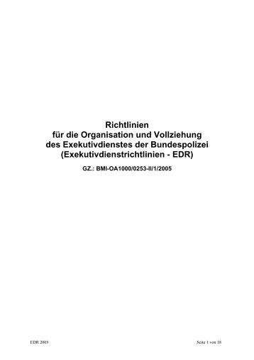 Exekutivdienstrichtlinien - EDR - FSG