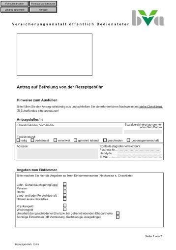 Antrag auf Befreiung von der RezeptgebÃ¼hr - FSG