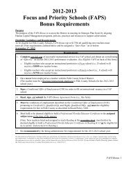 2012-2013 Focus and Priority Schools (FAPS) Bonus Requirements