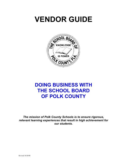 VENDOR GUIDE - Polk County School District
