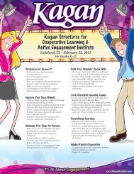 Kagan Structures for Cooperative Learning & Active Engagement ...
