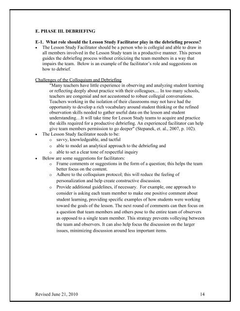 FLDOE Lesson Study Guide - Polk County School District