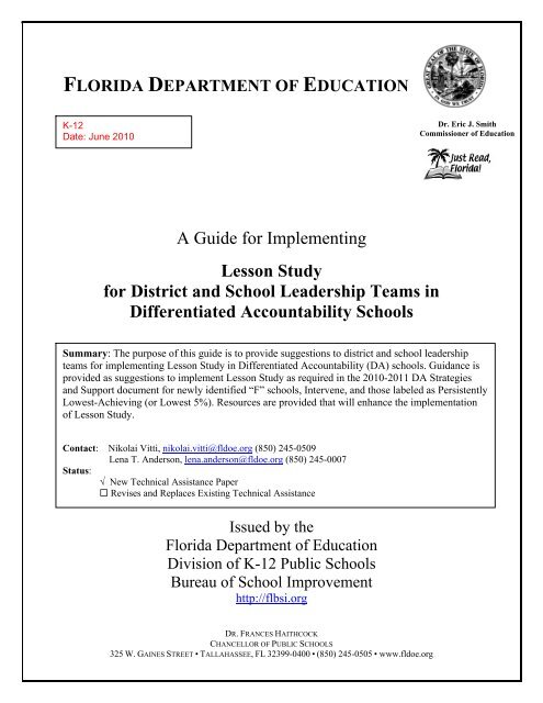 FLDOE Lesson Study Guide - Polk County School District