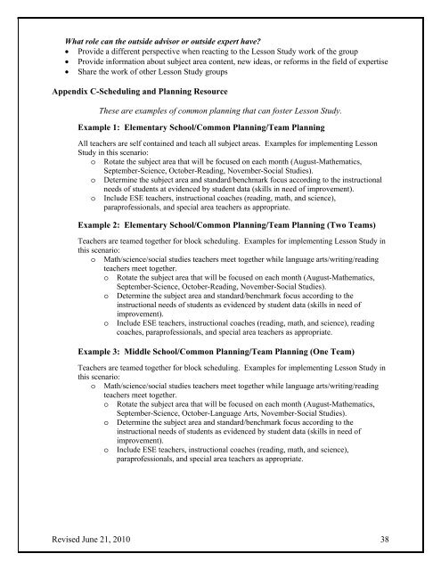 FLDOE Lesson Study Guide - Polk County School District