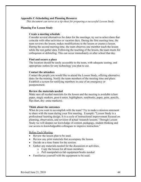 FLDOE Lesson Study Guide - Polk County School District