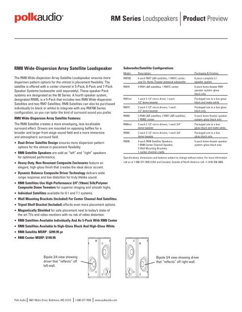 Product Preview RM Series Loudspeakers - Polk Audio