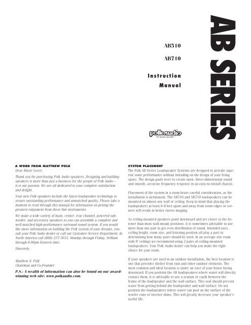 polk audio matthew polk