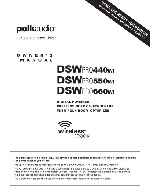 DSWPRO440WI DSWPRO550WI DSWPRO660WI - Polk Audio