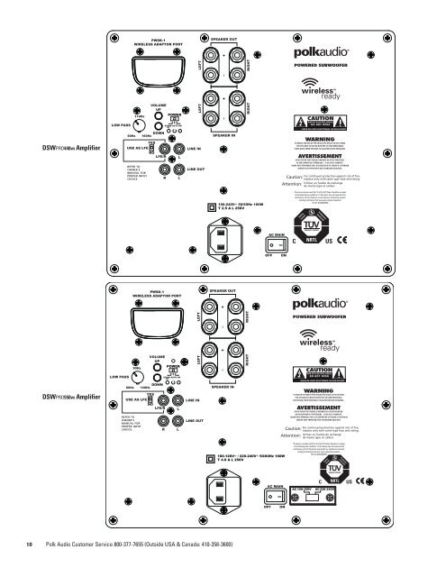 DSWPRO440WI DSWPRO550WI DSWPRO660WI - Polk Audio