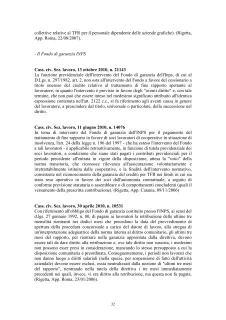 La Giurisprudenza del Lavoro 2010 - Aidp