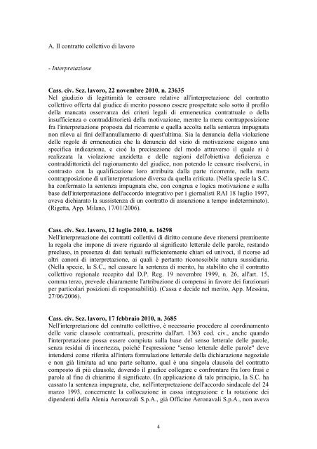 La Giurisprudenza del Lavoro 2010 - Aidp