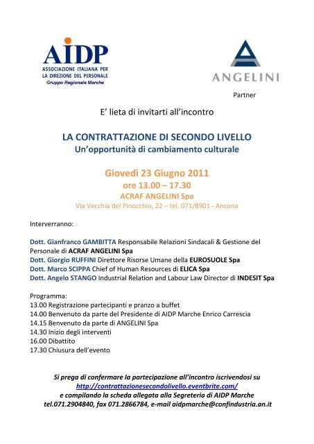 Programma e Scheda di adesione - Aidp