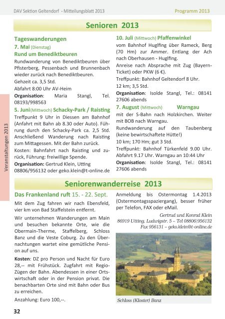 DAV Geltendorf Mitteilungsblatt 2013