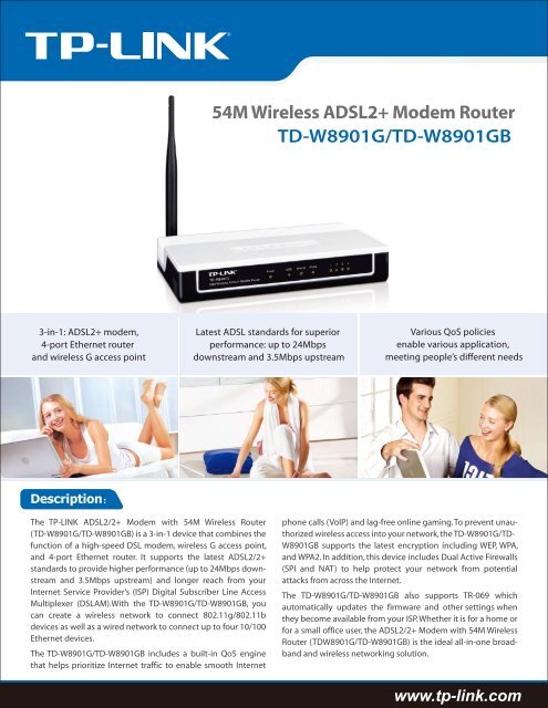 TD-W8901G/TD-W8901GB 54M Wireless ADSL2+ Modem ... - Vanilla