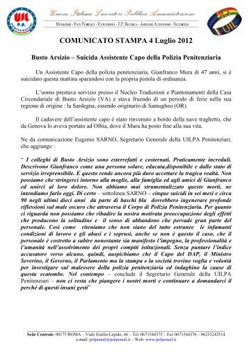 Suicidio.pdf - UILPA - Penitenziari