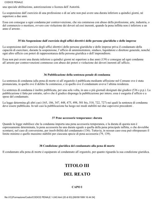 CODICE PENALE - Comune di Pontecagnano Faiano